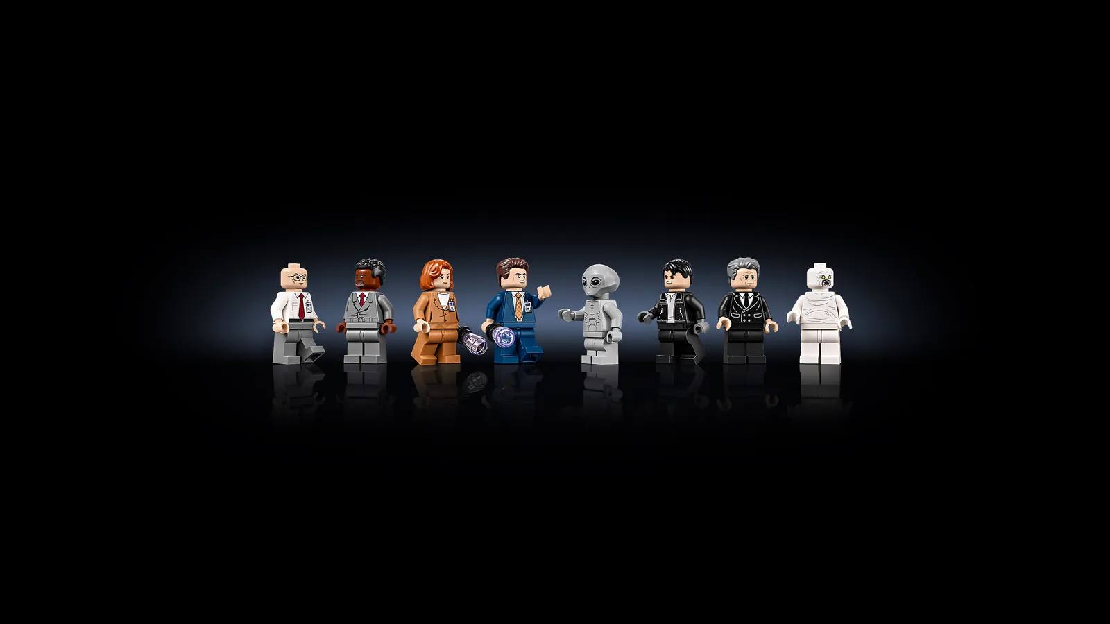 De 8 minifigs van LEGO® Ideas The X-Files