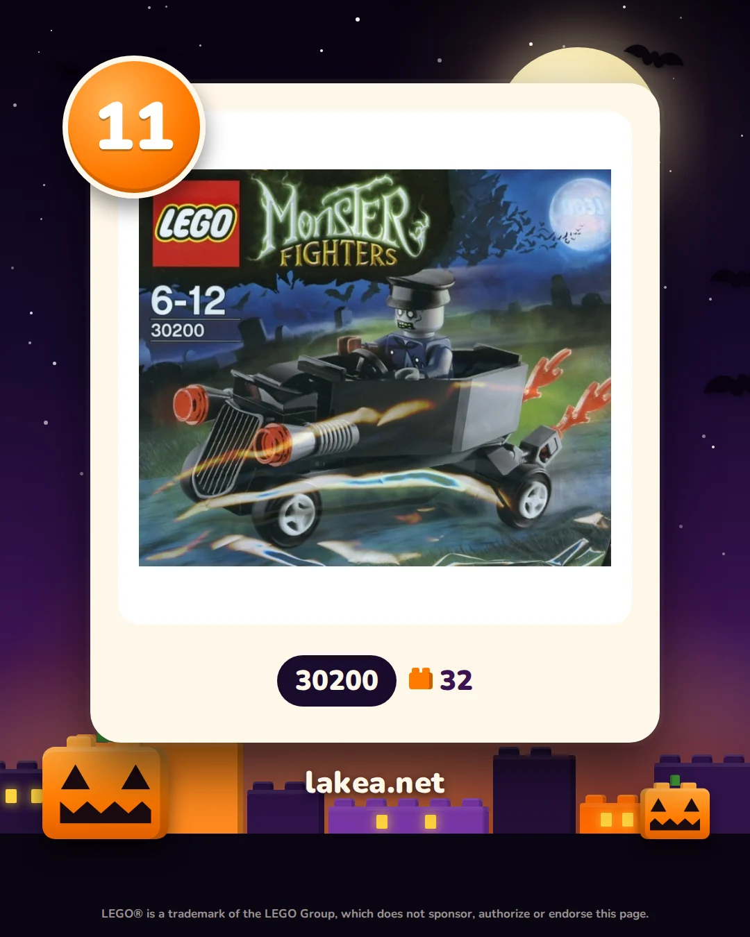 Dag 11: LEGO® Doodskist-auto met zombiechauffeur (30200)