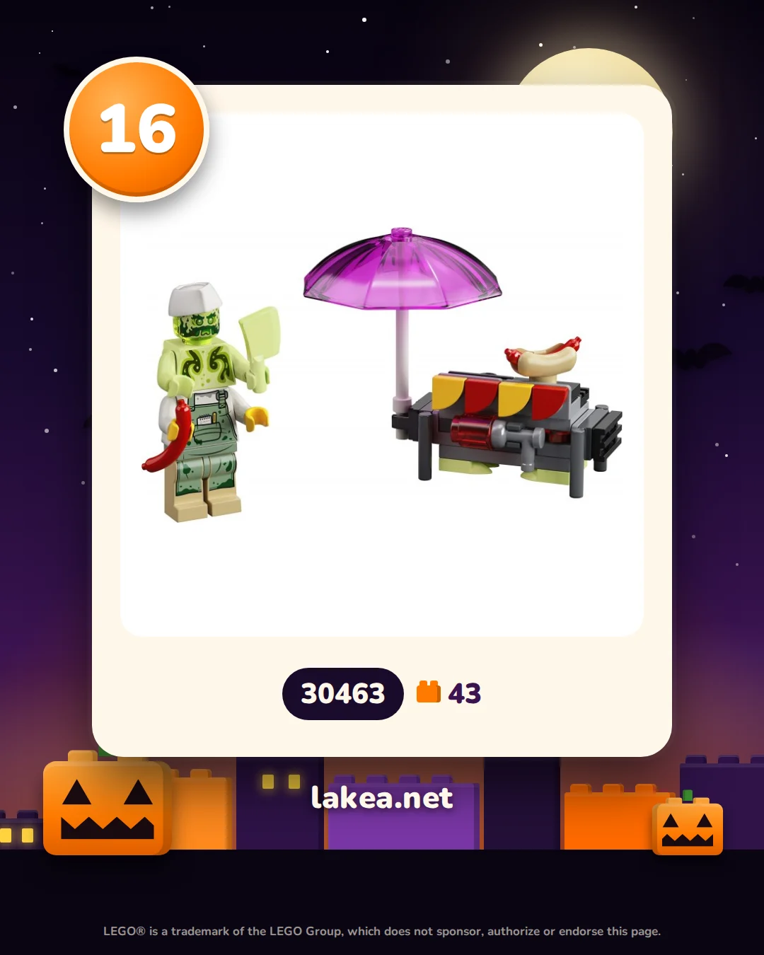 Dag 16: LEGO® Chef Enzo's spookhotdogs (30463)