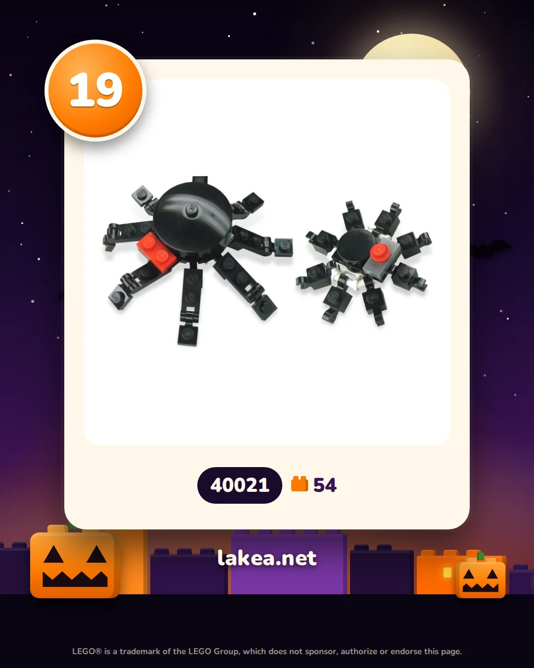 Dag 19: LEGO® Spinnen (40021)