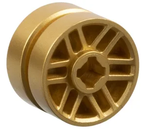 Wheel 14mm D. x 9.9mm with Center Groove, Fake Bolts and 6 Double Spokes