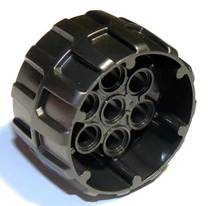 Wheel Hard Plastic, Treaded with 7 Pin Holes (37mm D. x 22mm)