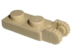 Hinge Plate 1 x 2 Locking with 2 Fingers on End 9 teeth with buttom grove
