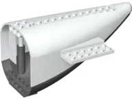 Aircraft Fuselage Aft Section Curved with Fixed Dark Bluish Gray Base and Hard Rubber Tip