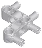 Light Bluish Gray Technic, Pin Connector Perpendicular 3 x 3 Bent with 4 Pins
