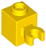 Brick, Modified 1 x 1 with Open O Clip (Vertical Grip) - Hollow Stud