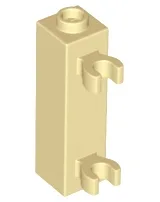 Brick, Modified 1 x 1 x 3 with 2 Clips (Vertical Grip) - Hollow Stud