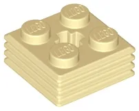 Brick, Modified 2 x 2 x 2/3 Ribbed with Axle Hole